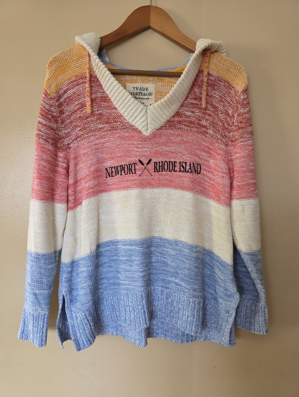 New England Coastal Grandma Cotton Newport Rhode Island Chunky Knit Sweater L